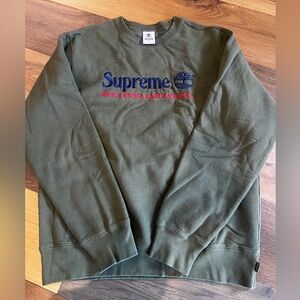 Supreme x Timberland “Wind, Water, Earth & Sky” Olive Green Sweatshirt